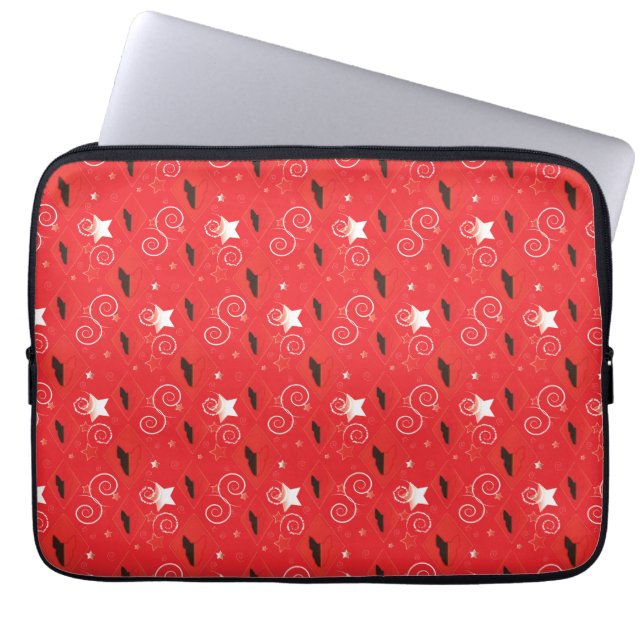 Red Diamond Bull Terrier Laptop Sleeve (Voorkant)