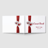 Red Diamond Hearts Bruiloft Gastenboek (Volledig)