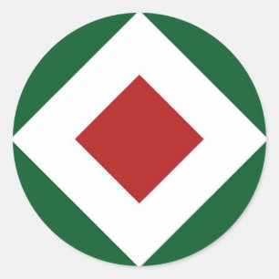 Red Diamond, Vet Witte Grens op Groen Ronde Sticker