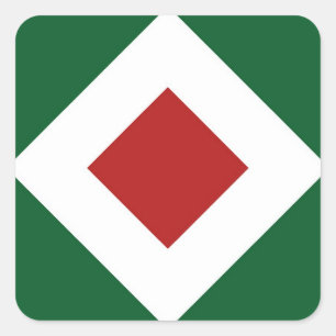 Red Diamond, Vet Witte Grens op Groen Vierkante Sticker