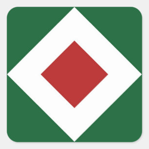 Red Diamond, Vet Witte Grens op Groen Vierkante Sticker