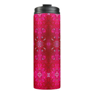 Red Dianthus Ikat 4 Thermosbeker