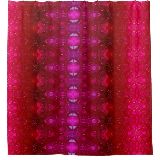 Red Dianthus Ikat too Douchegordijn (Voorkant)