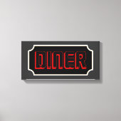 Red Diner Sign Canvas (Voorkant)