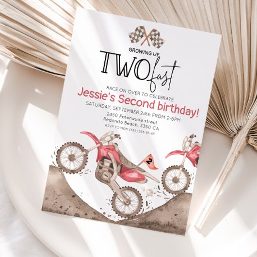 Red Dirt Bike 2nd birthday - Growing up two fast Kaart