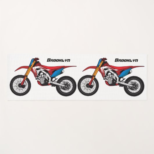 Red dirt bike motorcycle yogamat (Voorkant (horizontaal))