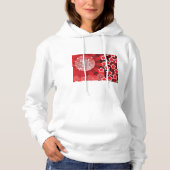 Red Disco Party Theme met sterren en glitterbal Hoodie (Voorkant)