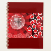 Red Disco Party Theme met sterren en glitterbal Planner (Voorkant)