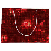 Red Disco Style Squares Valentine Pattern Groot Cadeauzakje (Achterkant)