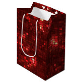 Red Disco Style Squares Valentine Pattern Medium Cadeauzakje (Voorkant Gekanteld)