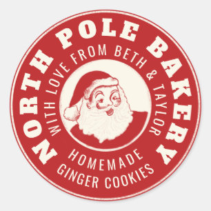 Red DIY gift North Pole Bakery sticker