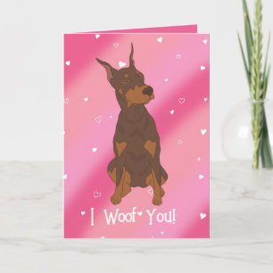 Red Doberman Pinscher Valentijnsdag Bedankkaart