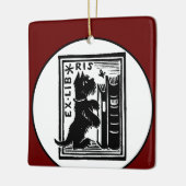 Red Dog Bookplate  Book Club Keramisch Ornament (Links)