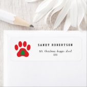 Red Dog Paw met kerstboom Etiket (Insitu)