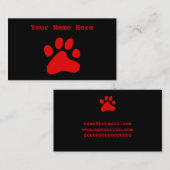 Red Dog Paw Visitekaartje (Voorkant / Achterkant)