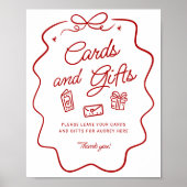 Red Doodle Cards and Gifts Display Poster (Voorkant)