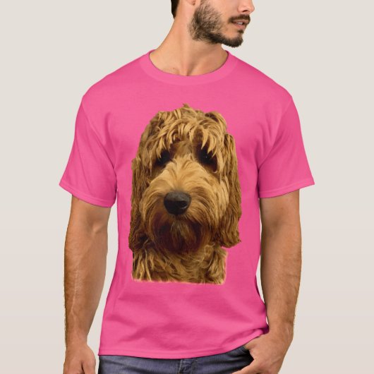 Red Doodle Dog retro T-shirt (Voorkant)