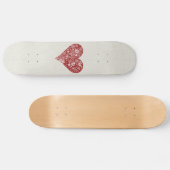 Red Doodle Heart Skateboard (Horizontaal)