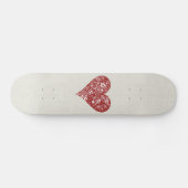 Red Doodle Heart Skateboard (Horizontaal)
