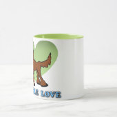 Red Doodle Love Coffee Mok (Midden)