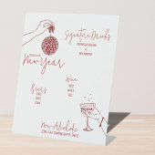 Red Doodle nieuwjaarsfeest Bar Reclamebord Met Voetstuk