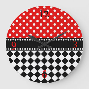 Red Dot Checkerboard Grote Klok