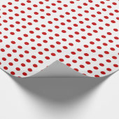 Red Dot Pattern op White II Gift Wrapping Paper Cadeaupapier (Hoek)