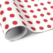 Red Dot Pattern op White II Gift Wrapping Paper Cadeaupapier (Rol Hoek)