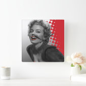 Red Dots Marilyn Vierkante Klok (Huis)
