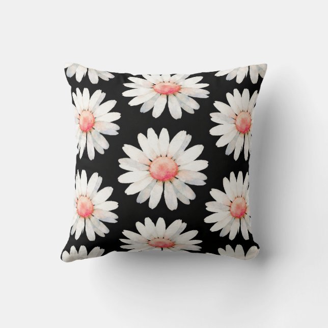 Red Dotted Daisy's Kussen (Achterkant)