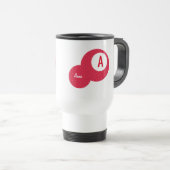 Red Dotty gepersonaliseerd Monogram Reisbeker (Voorkant rechts)