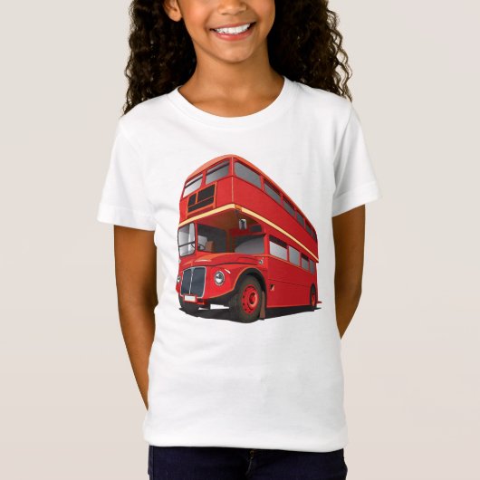 Red Double Decker Bus Girls T-Shirt (Voorkant)