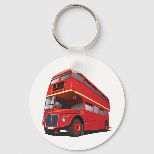 Red Double Decker Bus Sleutelhanger (Voorkant)
