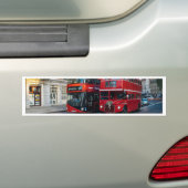 Red Double Decker Buses Bumpersticker (Op auto)