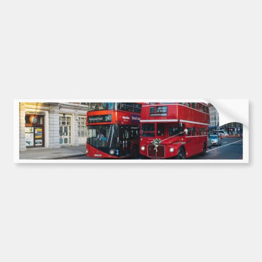 Red Double Decker Buses Bumpersticker (Voorkant)