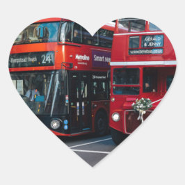 Red Double Decker Buses Hart Sticker