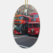Red Double Decker Buses Keramisch Ornament (Links)