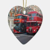 Red Double Decker Buses Keramisch Ornament (Links)