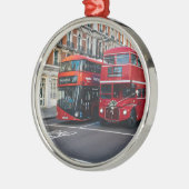Red Double Decker Buses Metalen Ornament (Links)