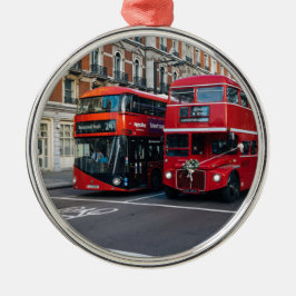 Red Double Decker Buses Metalen Ornament