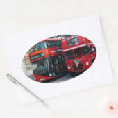Red Double Decker Buses Ovale Sticker (Envelop)
