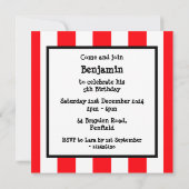 Red Double Decker London Bus Invitation Anniversai (Dos)