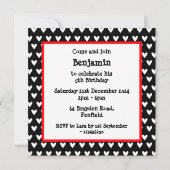 Red Double Decker London Bus Invitation Anniversai (Dos)