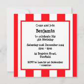 Red Double Decker London Bus Invitation Anniversai (Dos)