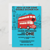 Red Double Decker Twins 1er Invitation anniversair (Devant)