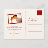 Red Double Happiness Chinese Wedding Save the Date Aankondigingskaart (Achterkant)