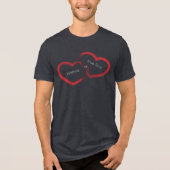 Red Double Heart Tri-Blend Shirt (Voorkant)