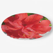 Red Double Hibiscus Flower Papieren Bordje (Gekanteld)