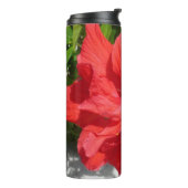 Red Double Hibiscus Flower Thermosbeker (Gedraaid links)