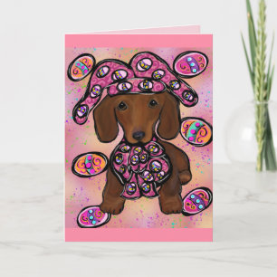 Red Doxie Pasen Kaart